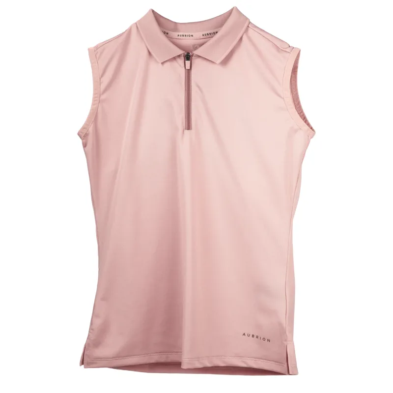 Aubrion Young Rider Poise Sleeveless Tech Polo - Rose